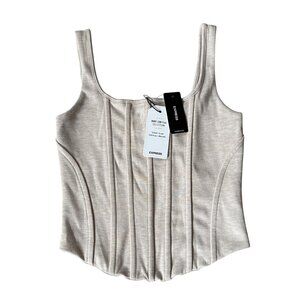 Express beige XS fully lined stretchy corset tank top body contour collection
